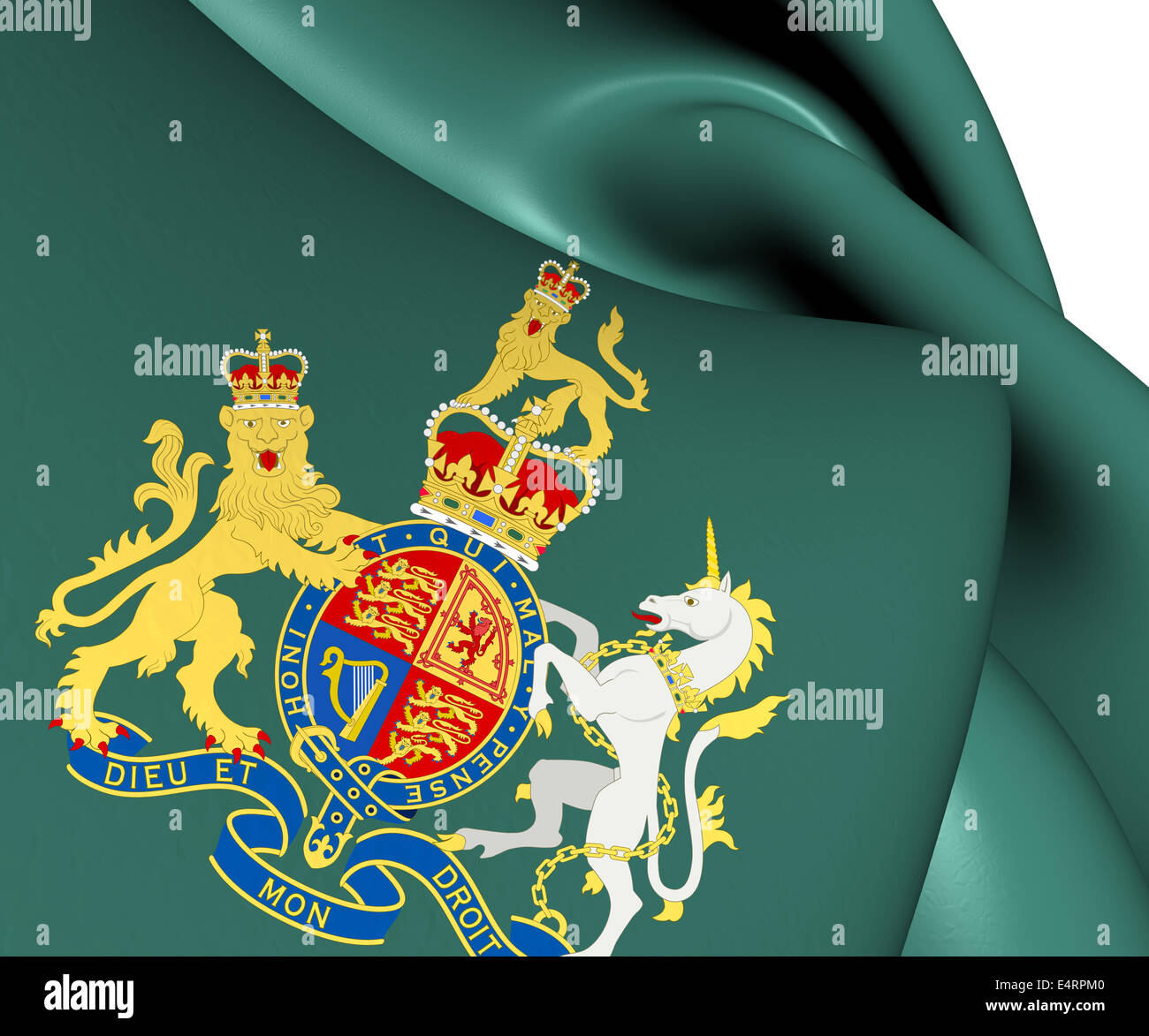 Royal Coat of Arms of United Kingdom. Close Up. Stock Photo