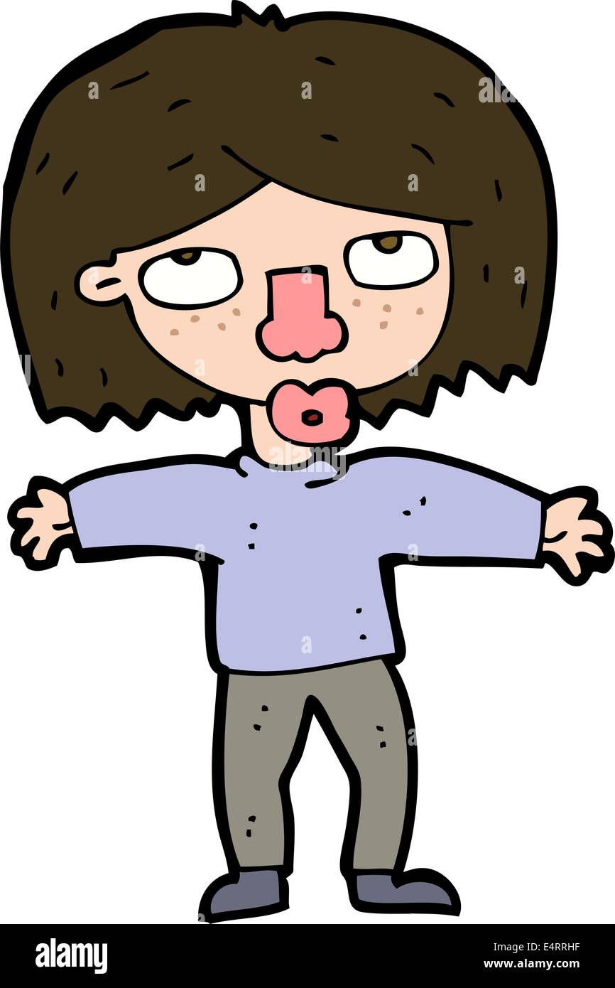 cartoon girl looking upwards Stock Vector Image & Art Alamy