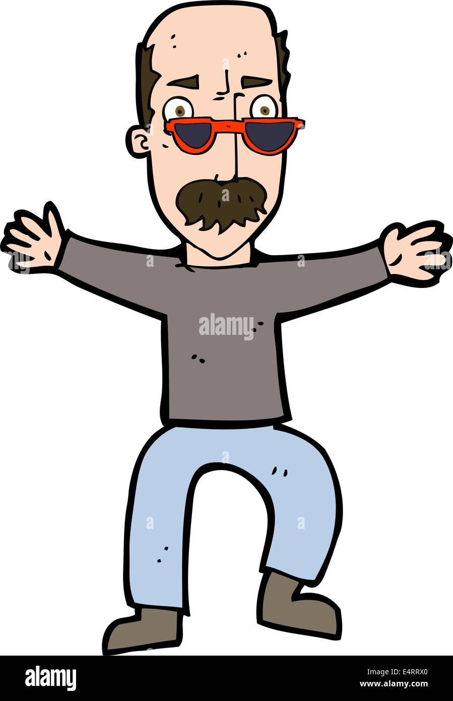 cartoon old man waving arms Stock Vector Image & Art Alamy