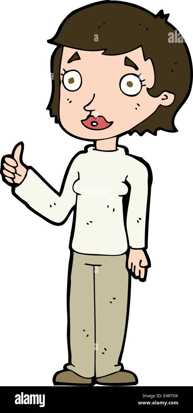 cartoon woman giving thumbs up symbol Stock Vector Image & Art - Alamy