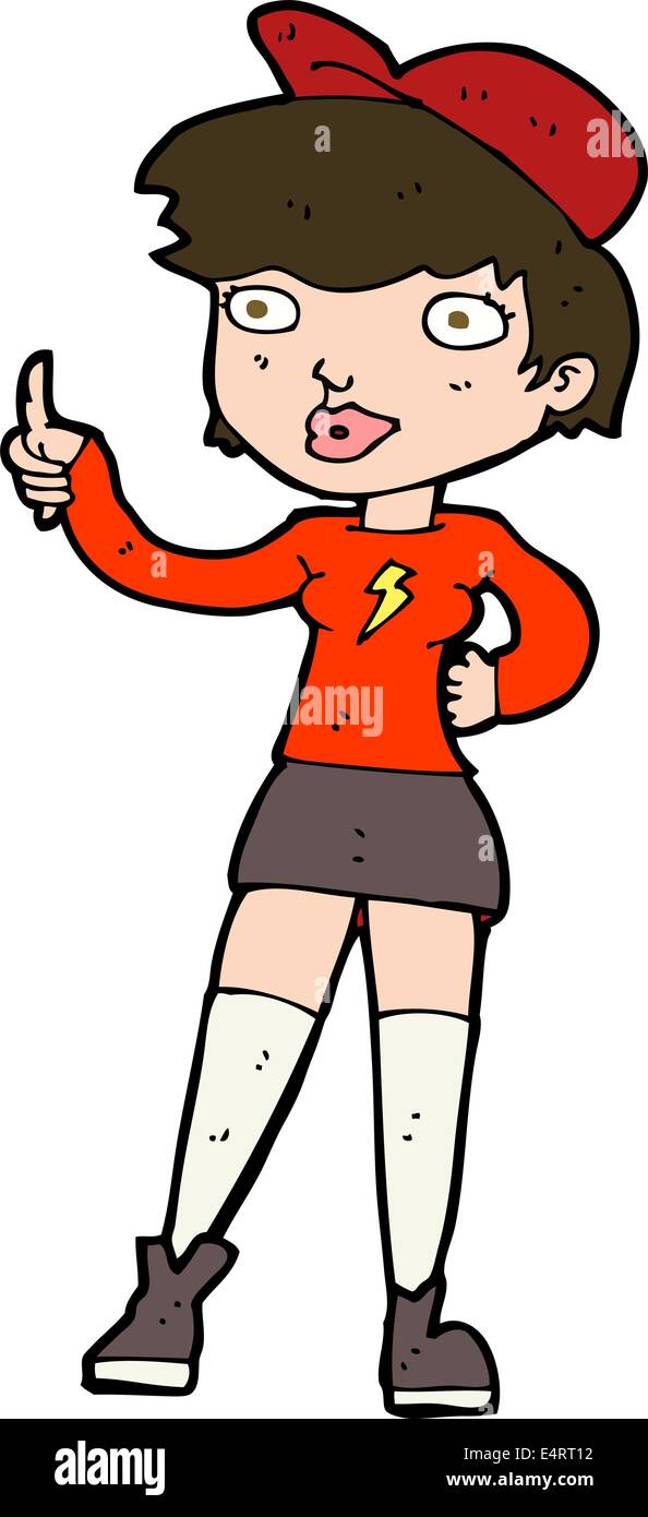 cartoon skater girl giving thumbs up symbol Stock Vector Image & Art ...