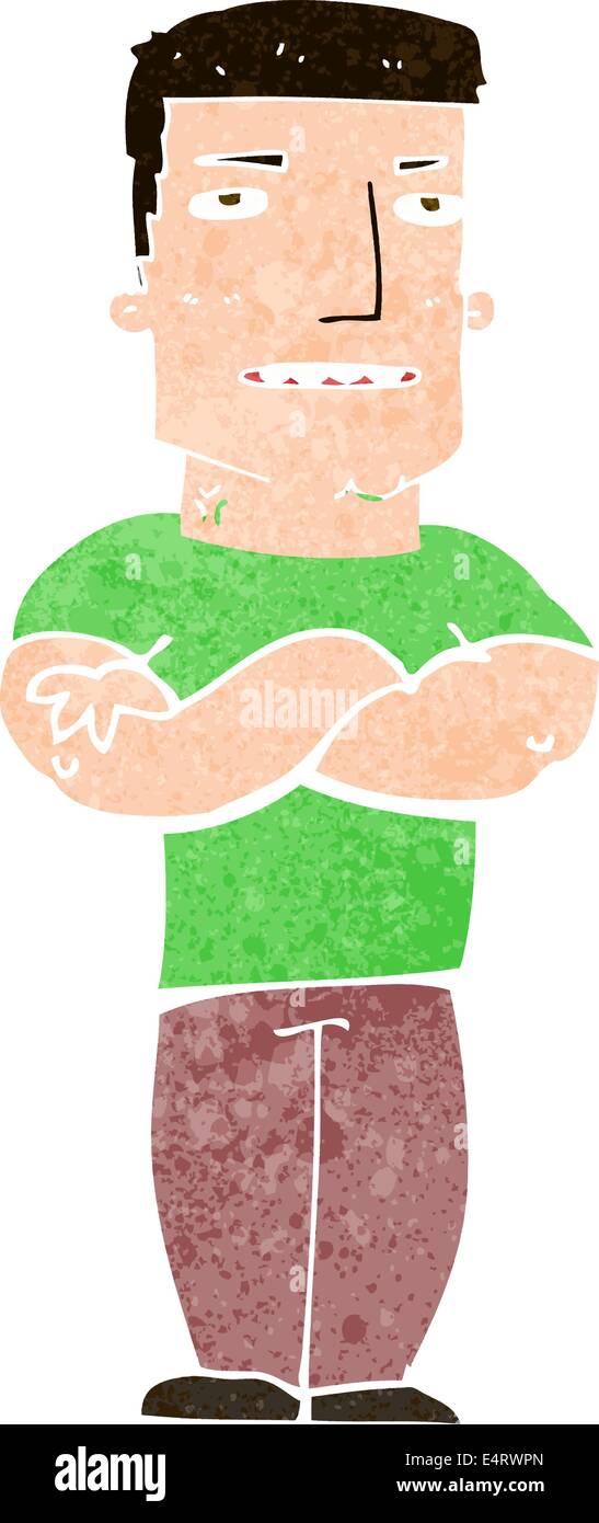 cartoon tough guy with folded arms Stock Vector Image & Art - Alamy