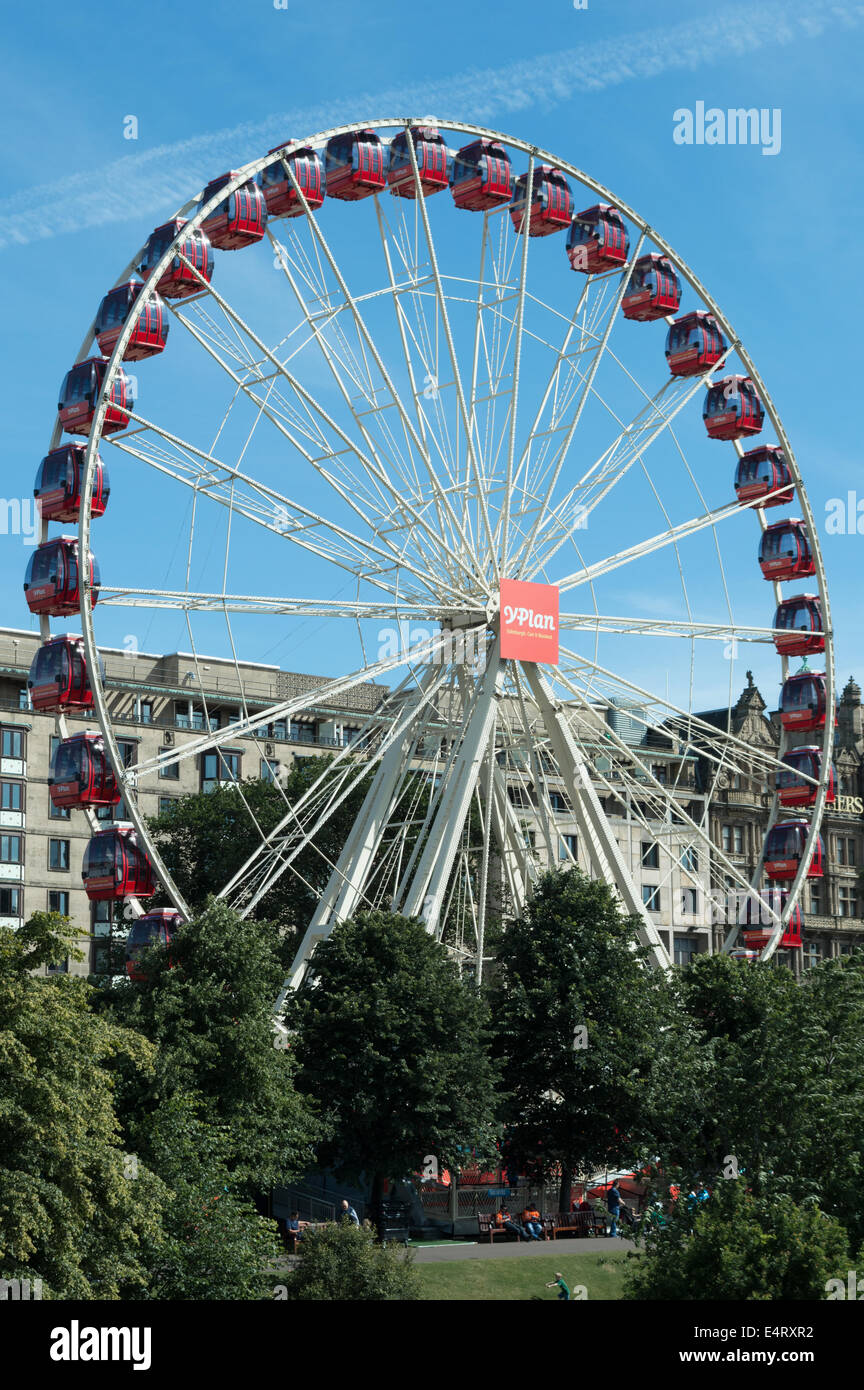 Festival ferris wheel in Princes Street Edinburgh, Scotland Stock Photo