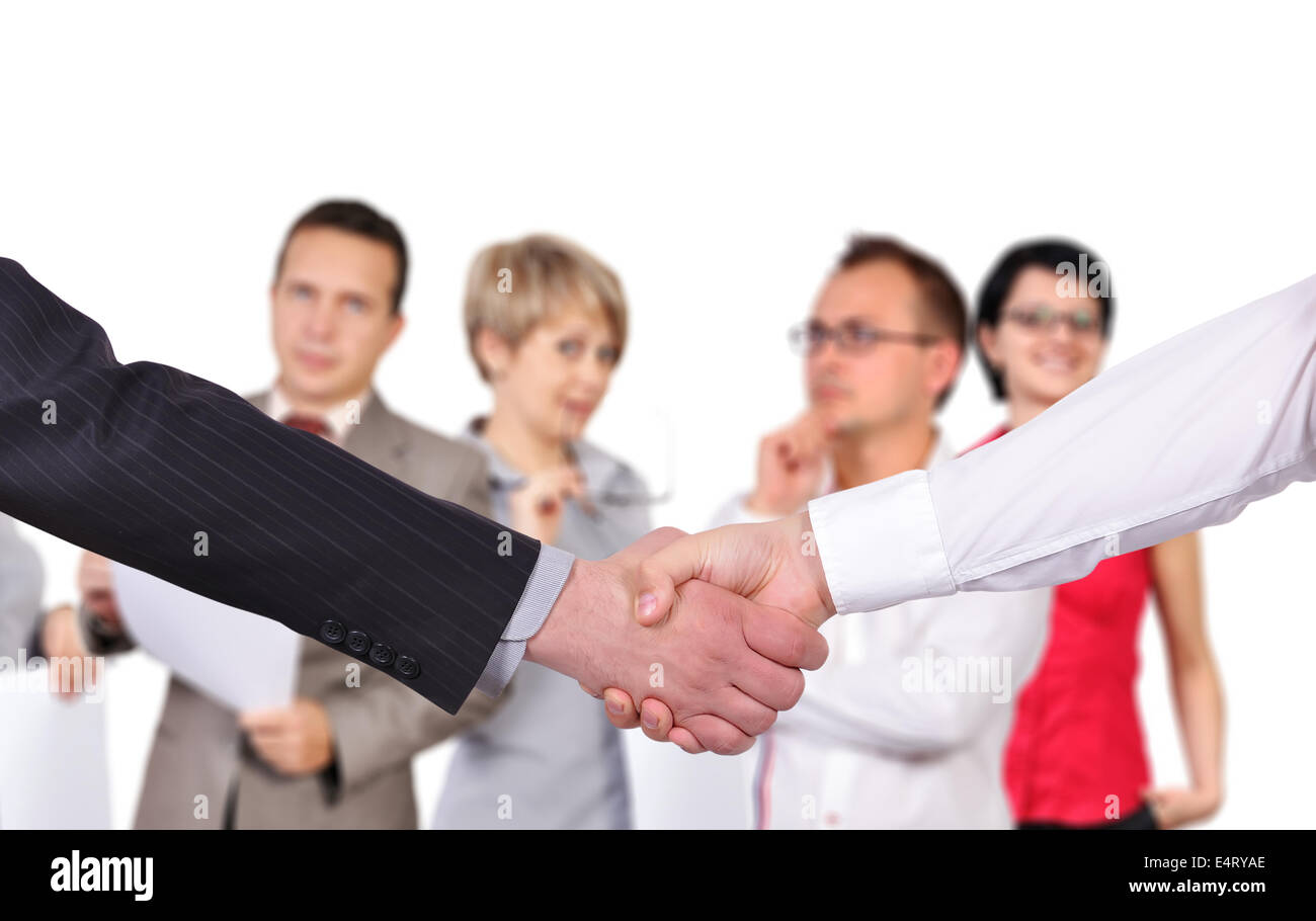 business handshake on people background Stock Photo