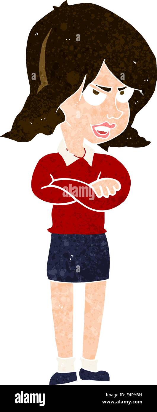 cartoon angry woman Stock Vector