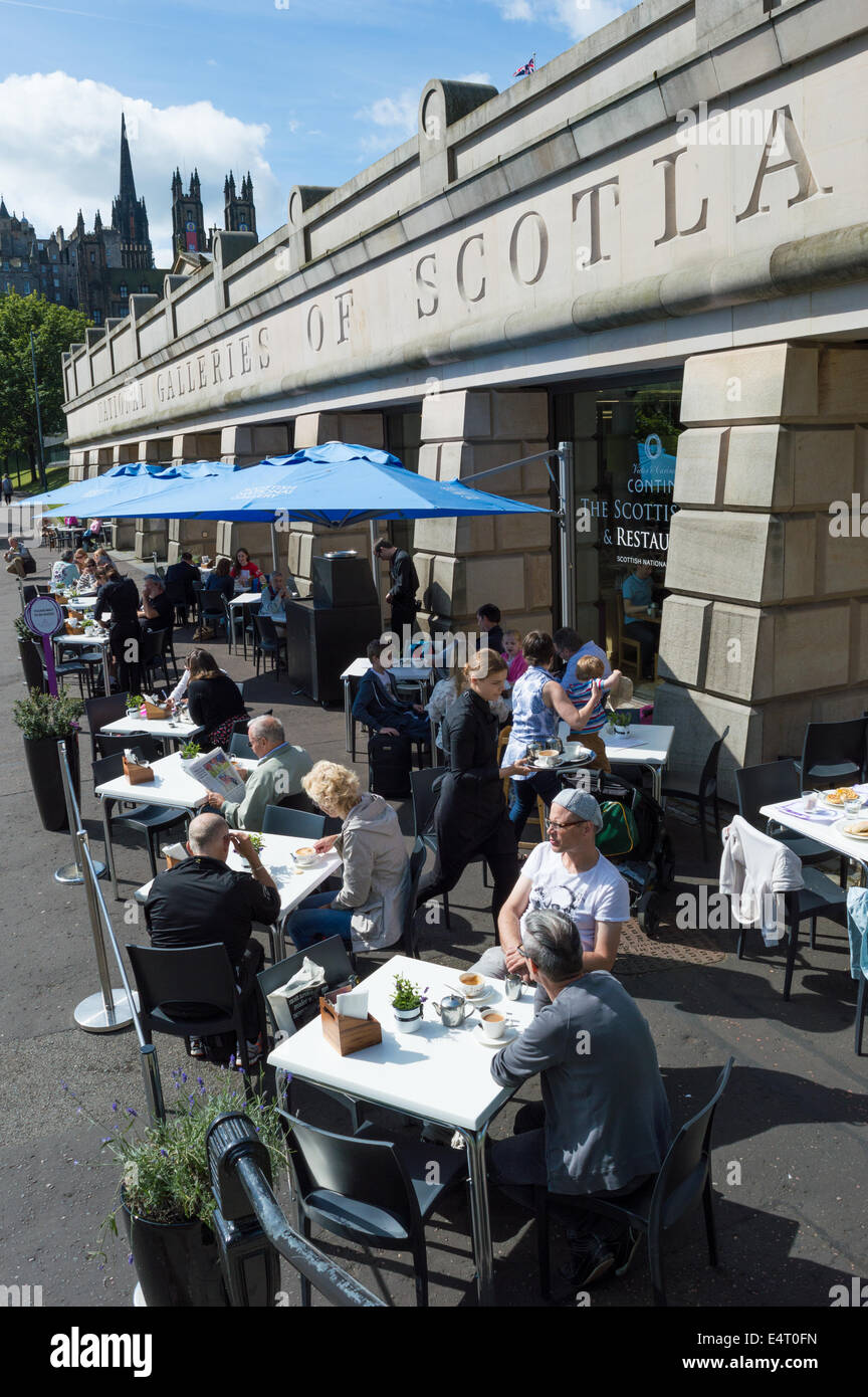 Tourists Eating And Drinking Outside Of The National Galleries Of 