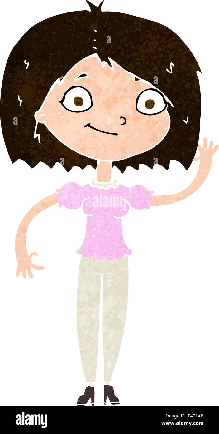 cartoon woman waving Stock Vector Image & Art - Alamy