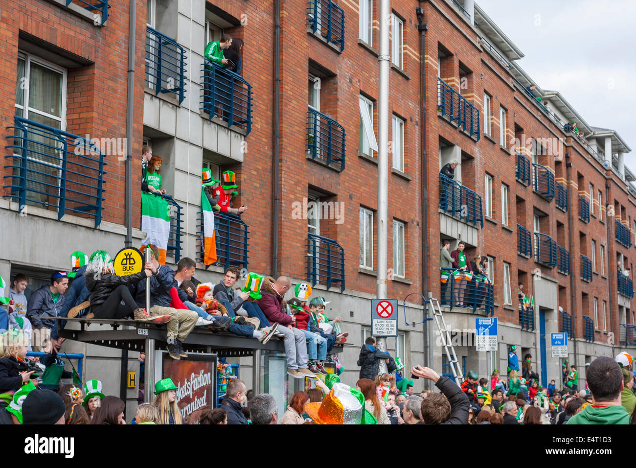 Dublin, Ireland - March 17: Saint Patrick's Day parade in Dublin, Ireland. On March 17, 2014. Stock Photo