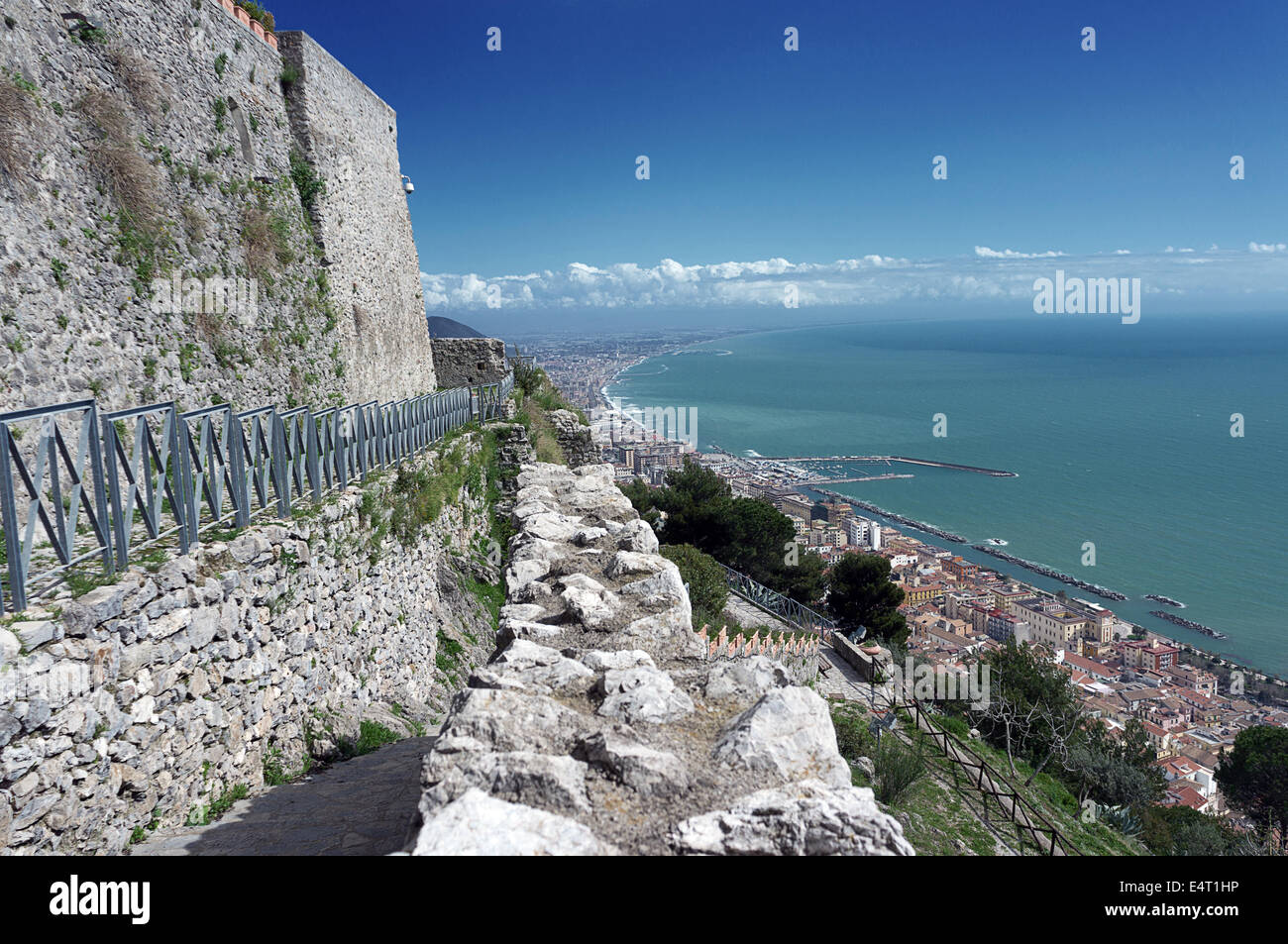 Salerno Arechi Castle - Amalfitana Coast - Amalfi Stock Photo