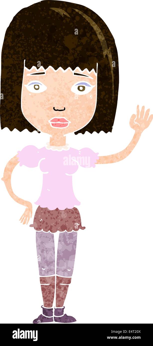 cartoon woman waving Stock Vector Image & Art - Alamy