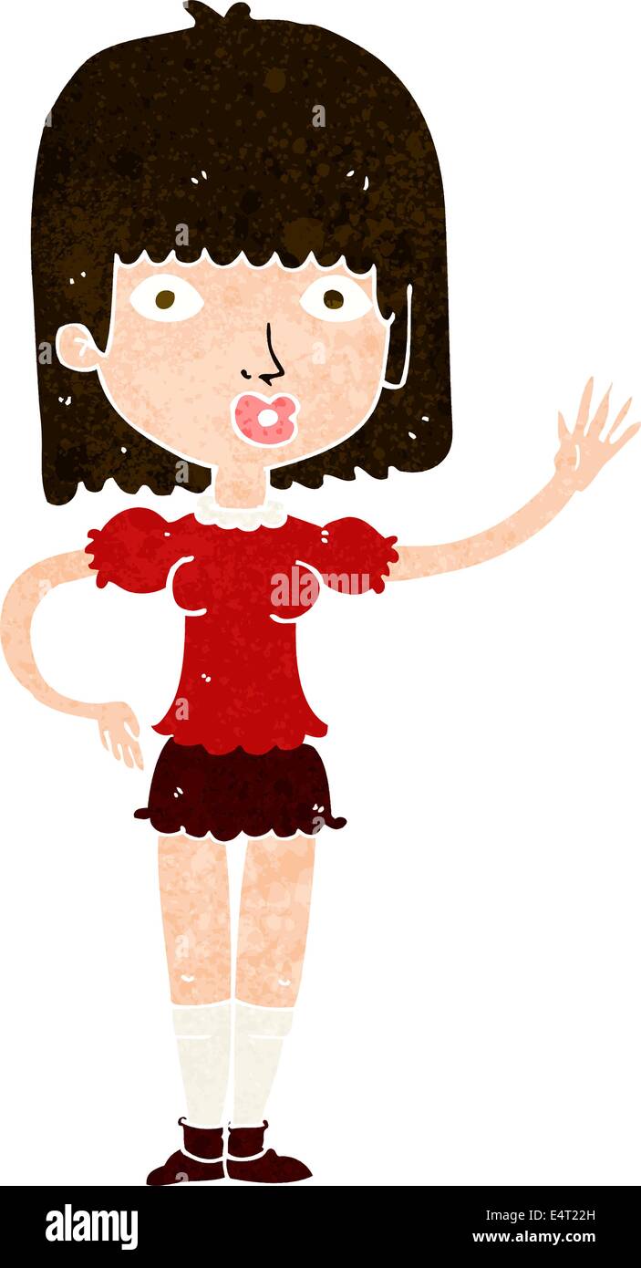 cartoon woman waving Stock Vector Image & Art - Alamy