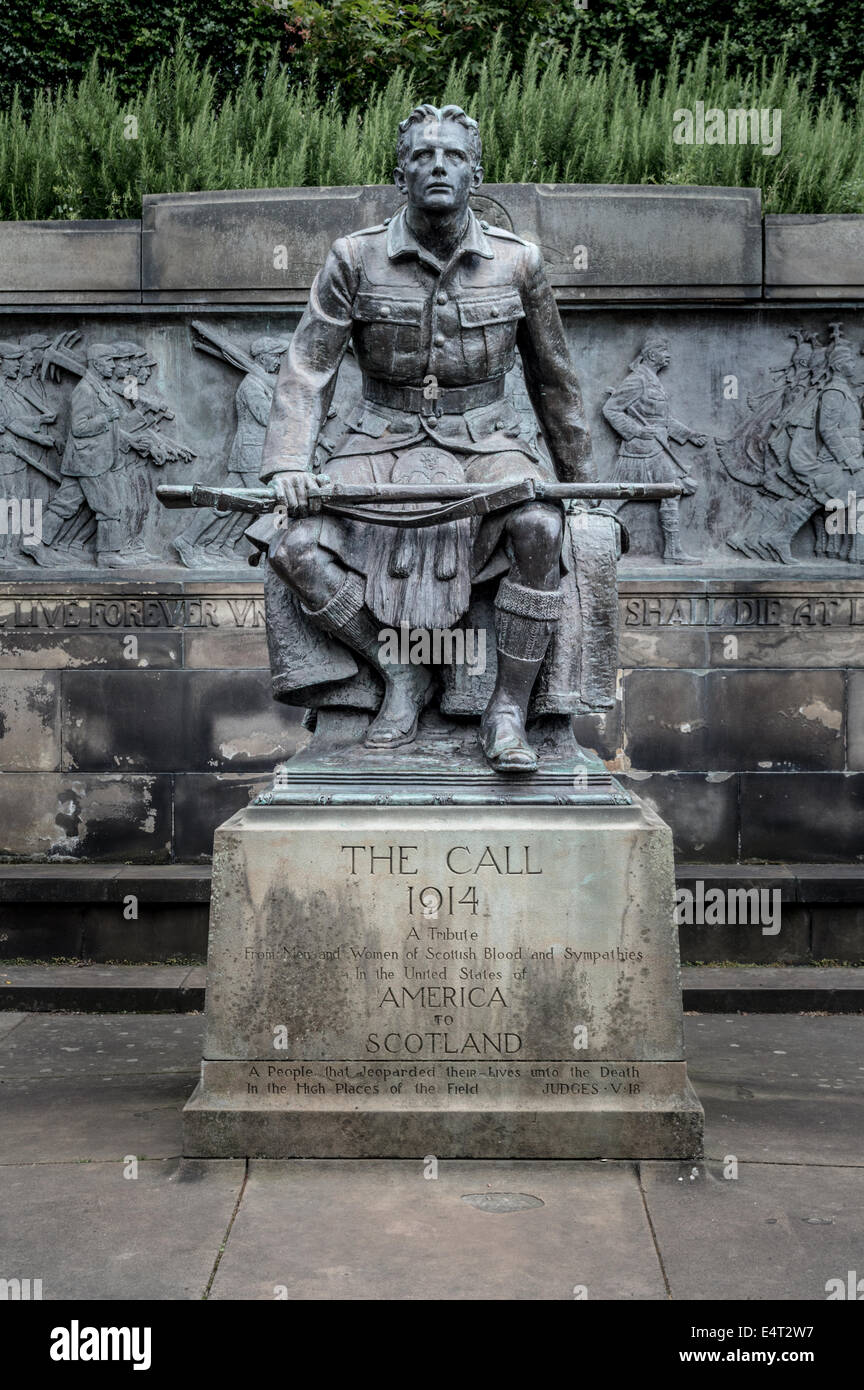World War I Remembrance statue in Princes Street Gardens, Edinburgh