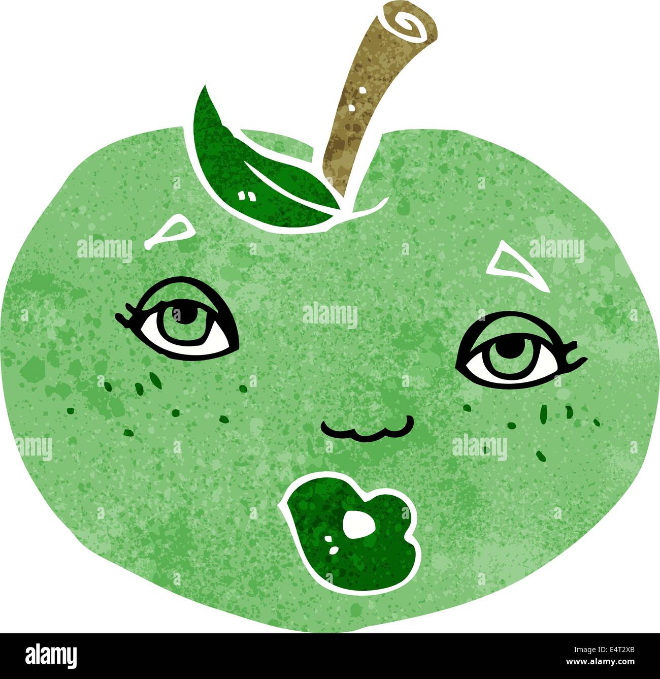 cartoon apple with face Stock Vector Image & Art - Alamy