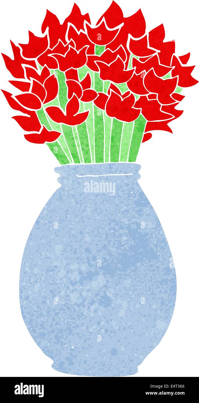 Cartoon vase of flowers Stock Vector Images Alamy