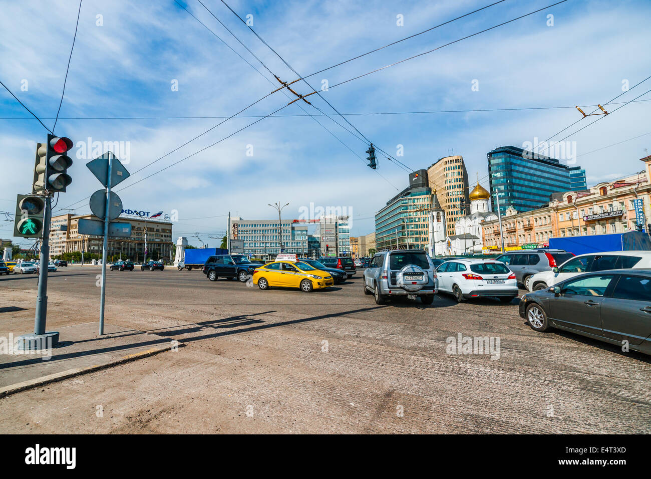 Tverskaya Zastava Square of Moscow, Russia, before reconstruction Stock Photo