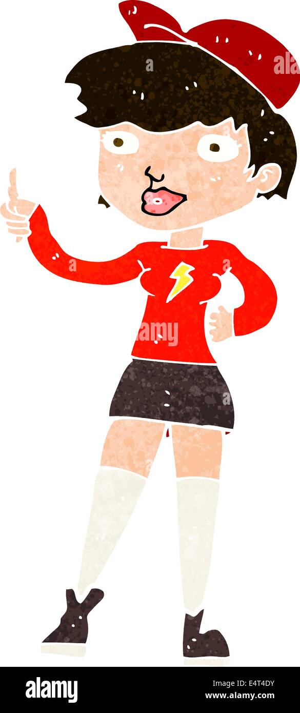 cartoon skater girl giving thumbs up symbol Stock Vector Image & Art ...