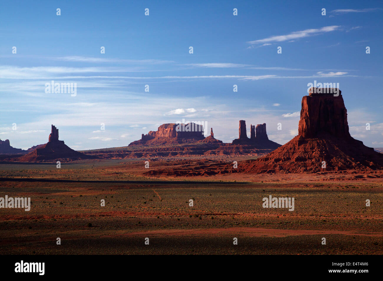 View from Artists Point, Monument Valley, Navajo Nation, Utah/Arizona Border, USA Stock Photo