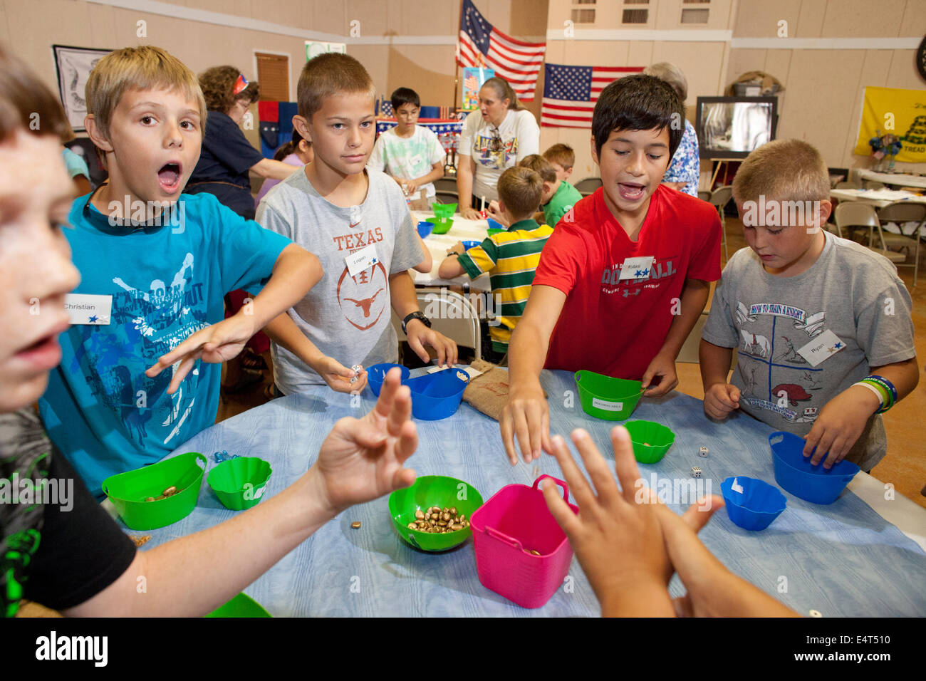 Central Texas Tea Party volunteers lead children in a one-week 'Vacation Liberty School' conservative education camp Stock Photo