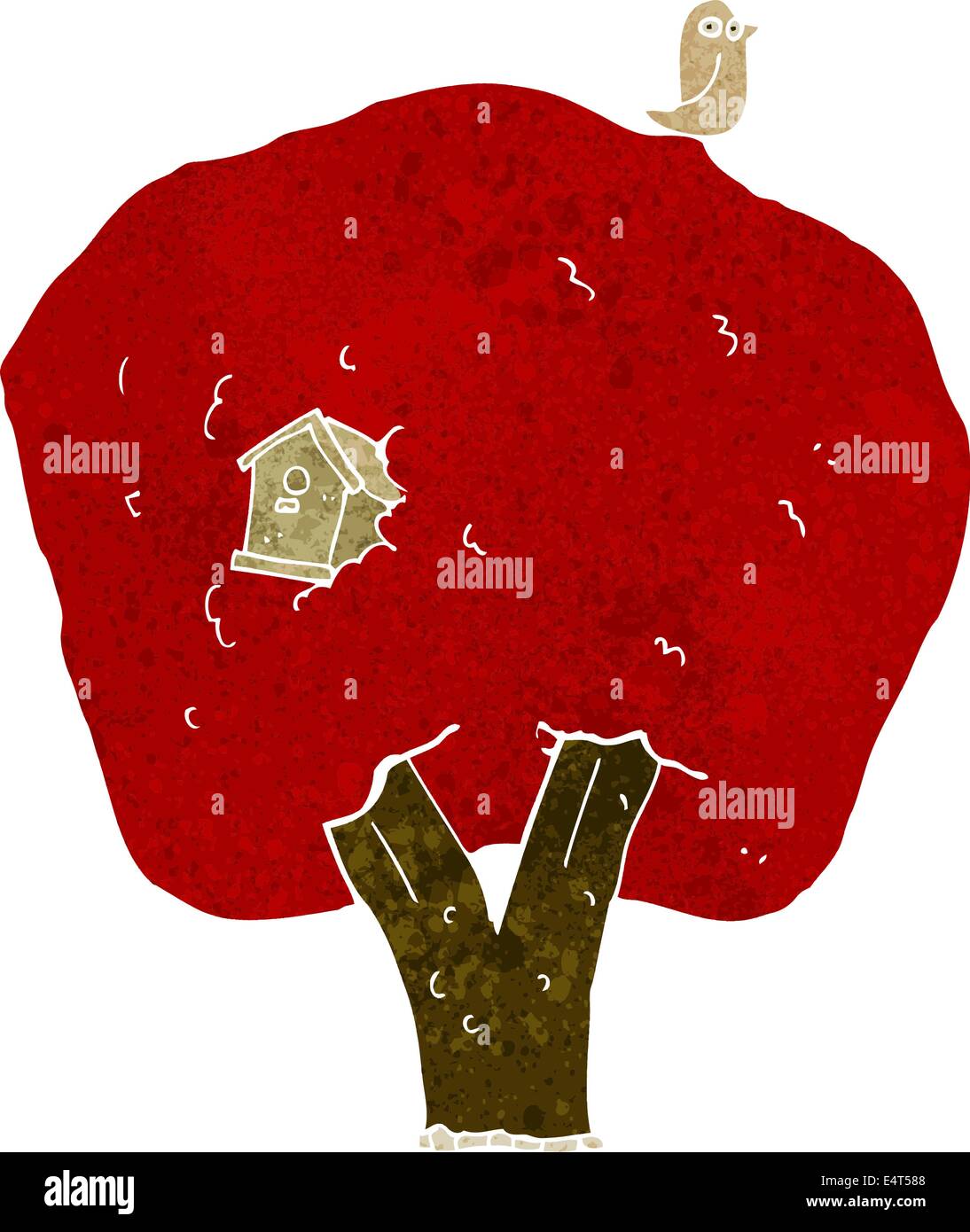 cartoon tree with birdhouse Stock Vector Image & Art - Alamy