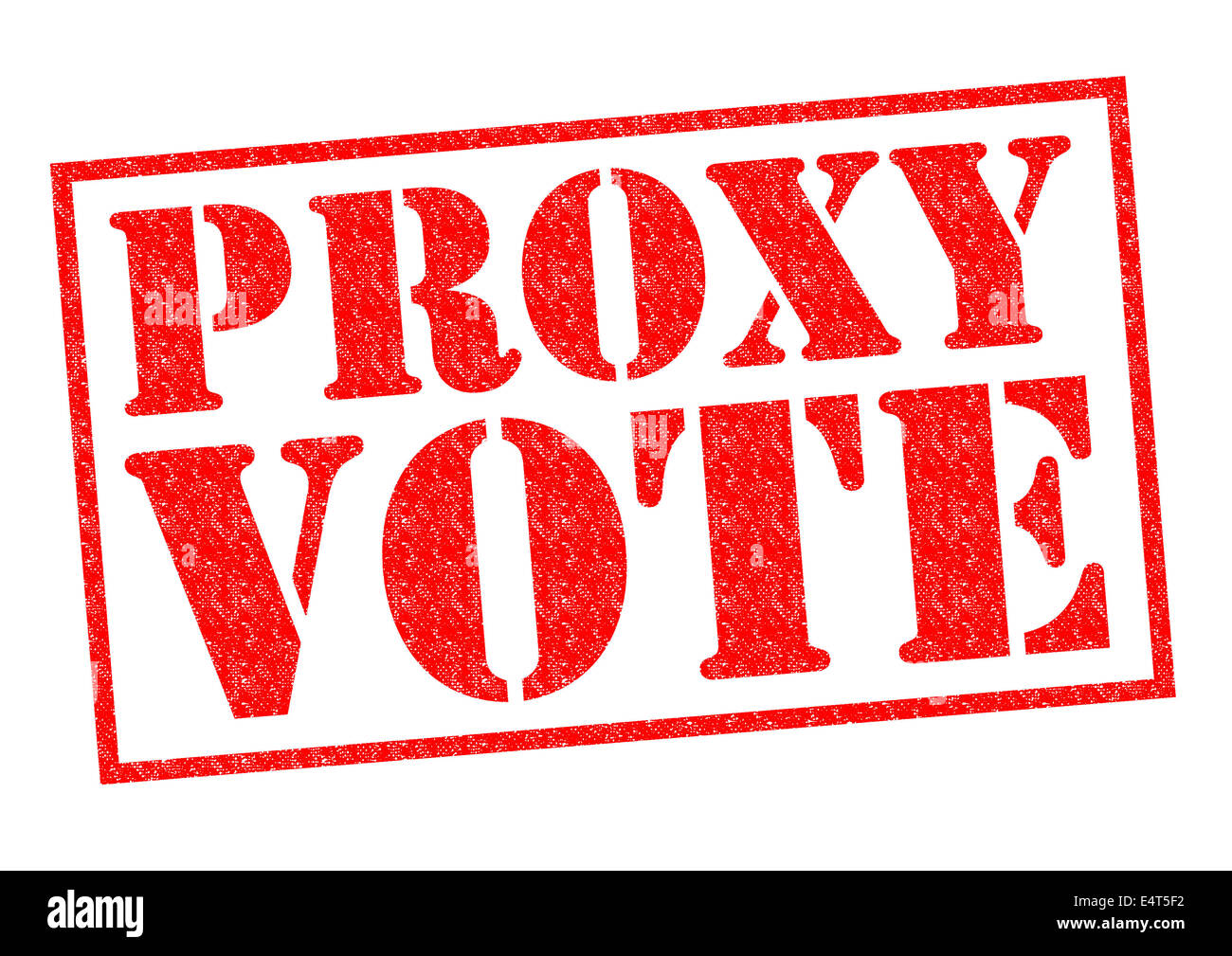 PROXY VOTE red Rubber Stamp over a white background. Stock Photo
