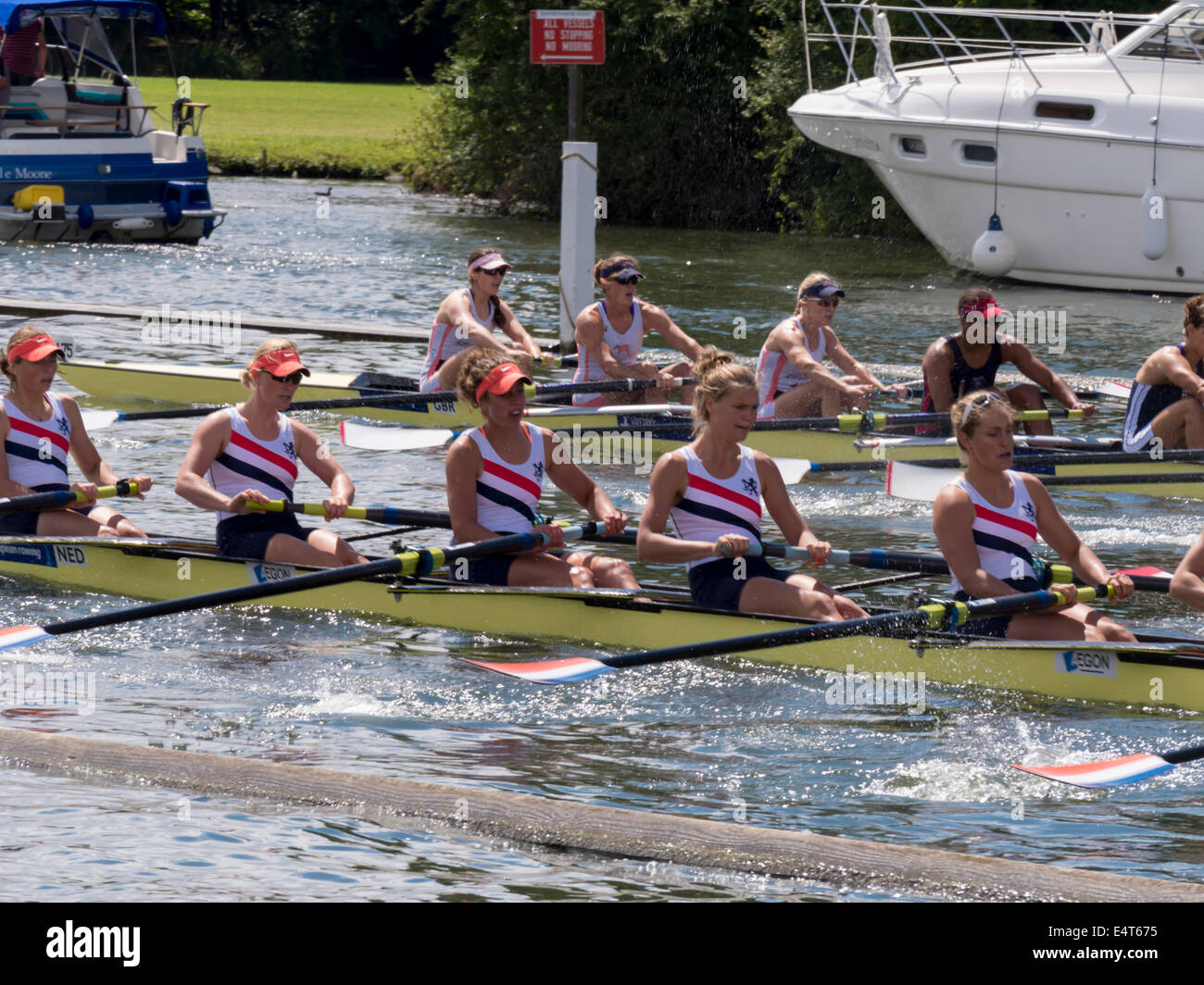 UK, England, Oxfordshire, Henley on Thames, regatta scene Stock Photo