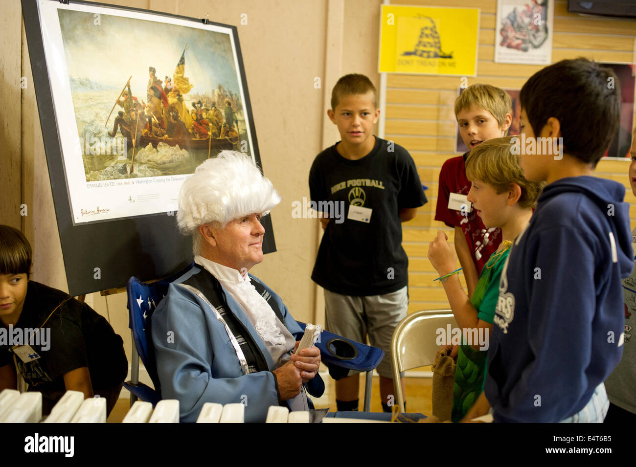 Central Texas Tea Party volunteers lead children in a one-week 'Vacation Liberty School' conservative education camp Stock Photo