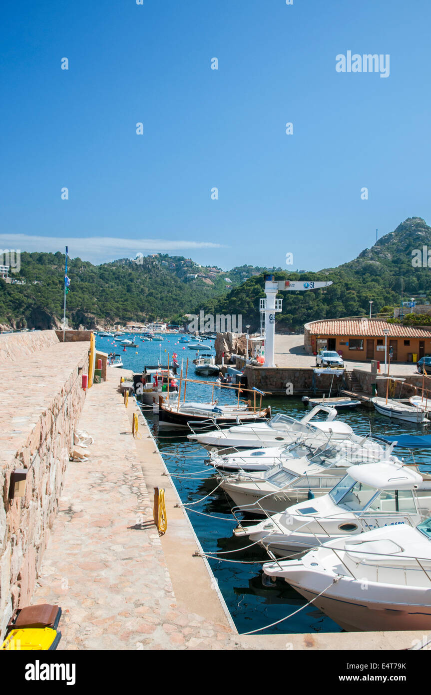 Begur port with all the boats tied Stock Photo