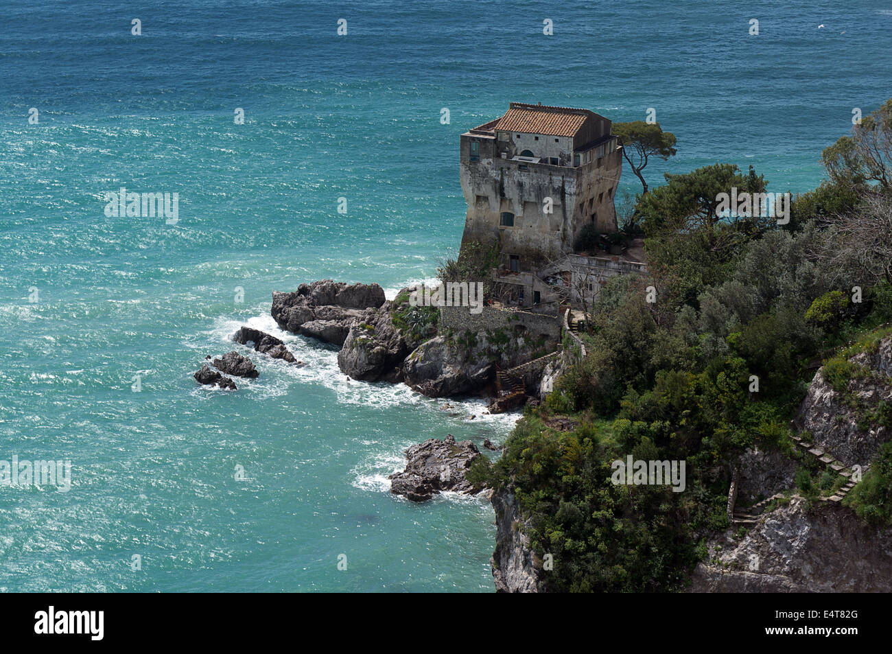 Salerno Arechi Castle - Amalfitana Coast - Amalfi Stock Photo
