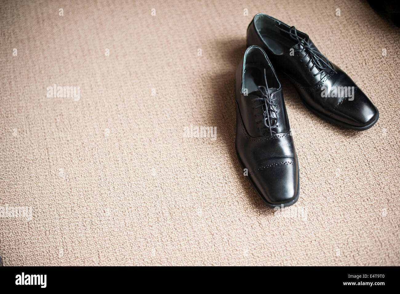 Black Dress Shoes on Carpet Stock Photo Alamy