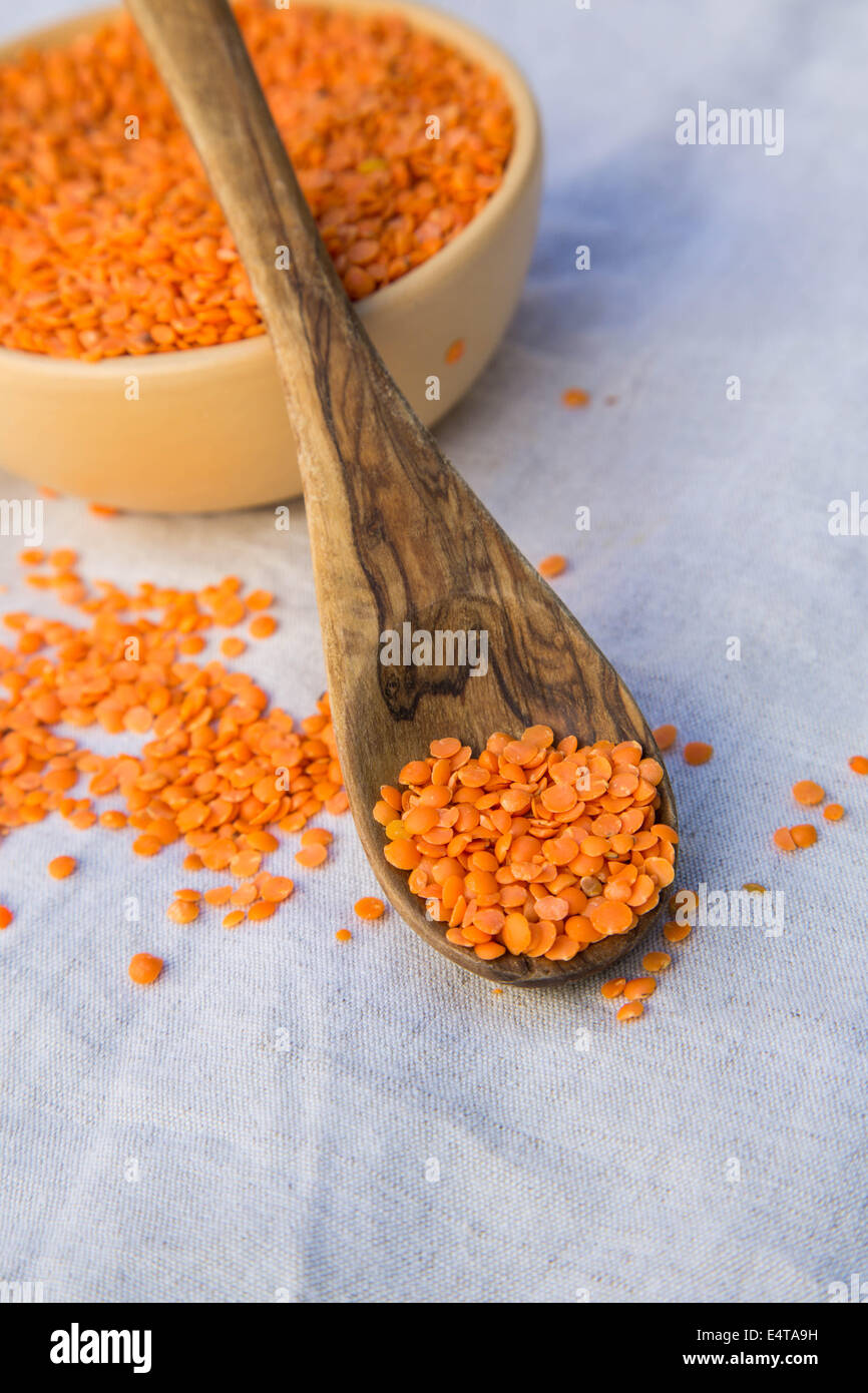 Dried orange lentils Stock Photo - Alamy