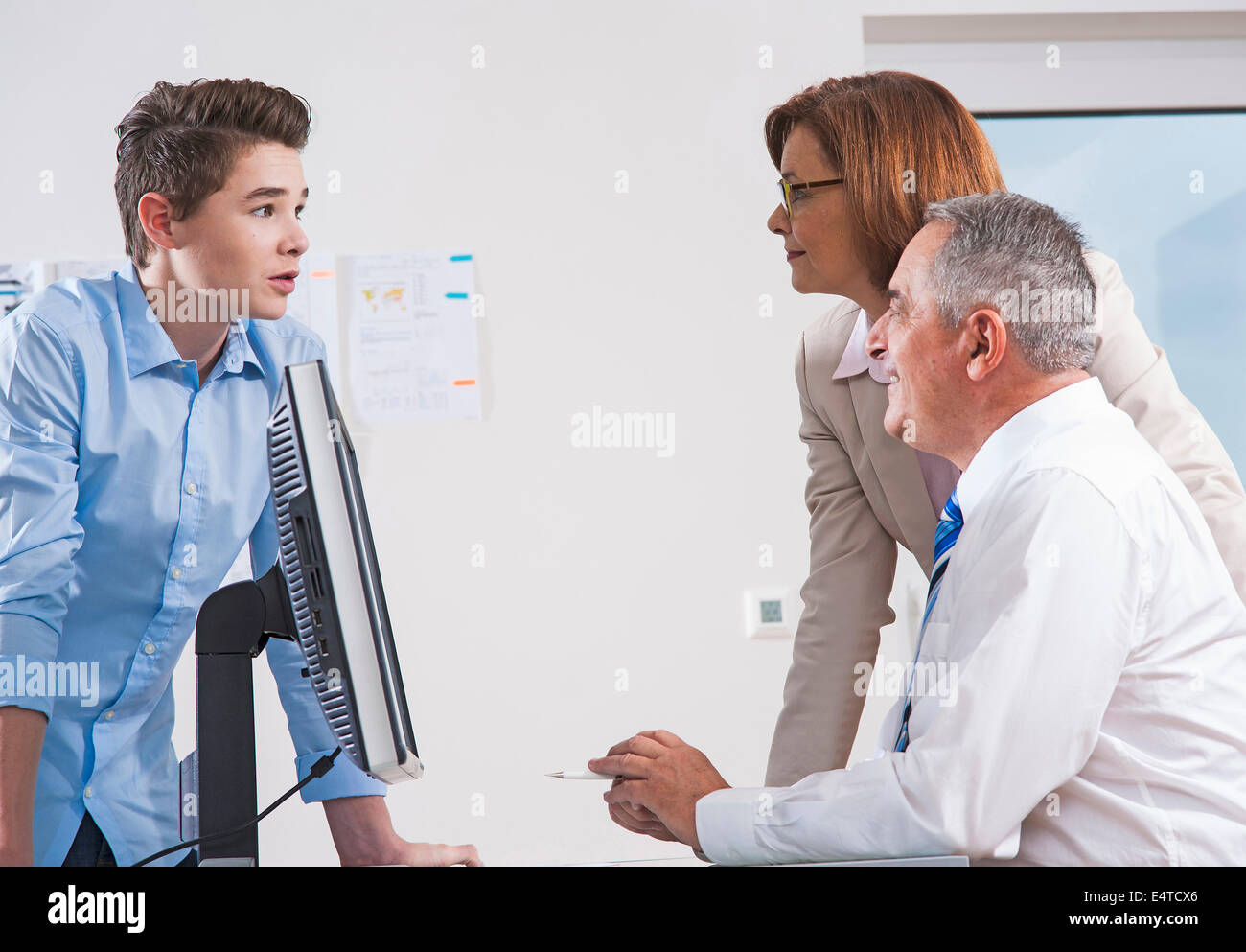 Business People in Office, Mannheim, Baden-Wurttemberg, Germany Stock Photo