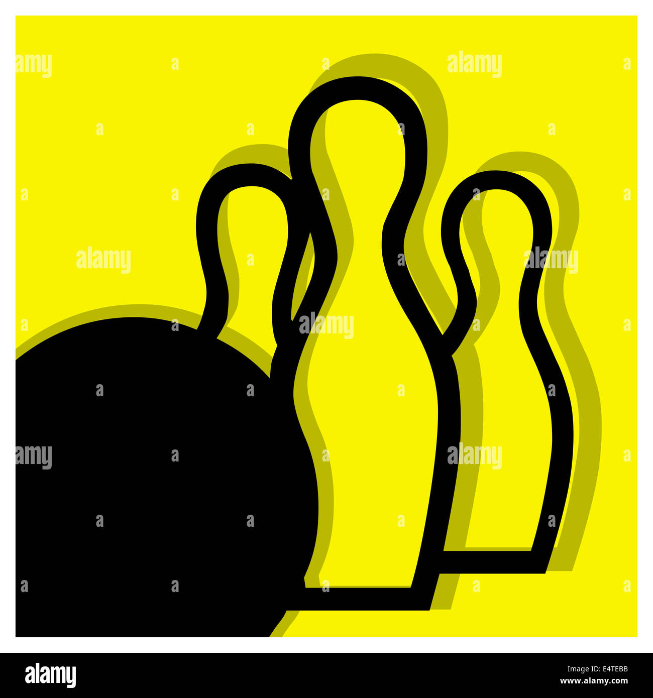 bowling pictogram yellow Stock Photo