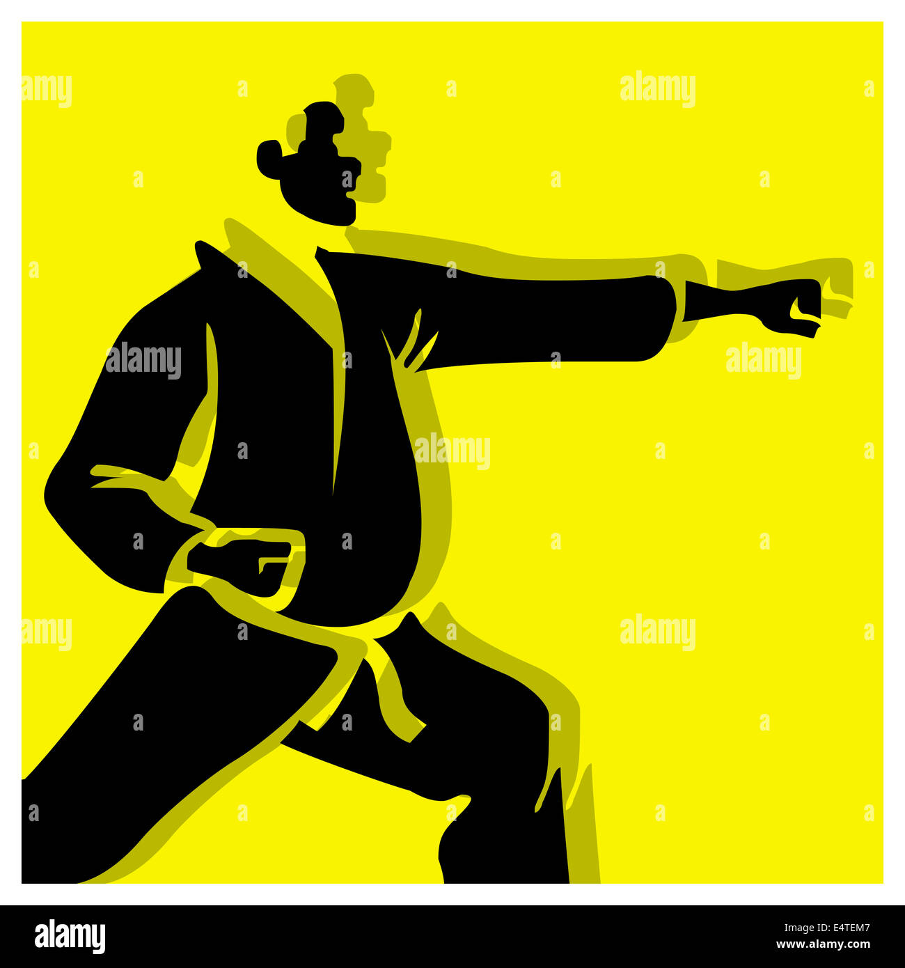 karate pictogram yellow Stock Photo - Alamy