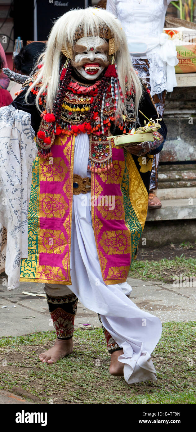 Bali, Indonesia.  Village Man Re-enacting Stories from Balinese Hindu Mythology. Stock Photo