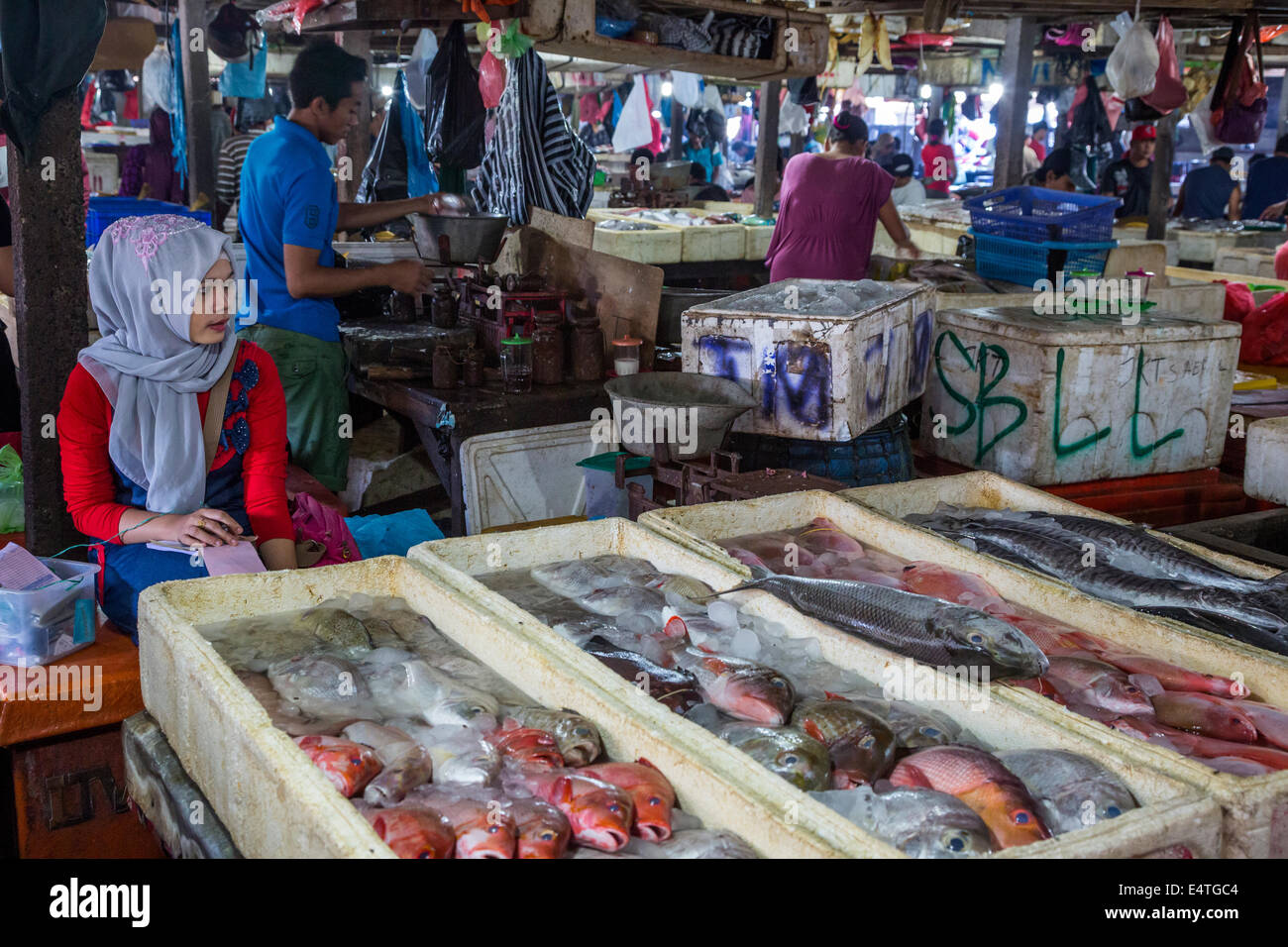 Bali, Indonesia. Jimbaran Fish Market Vendors Stock Photo Alamy