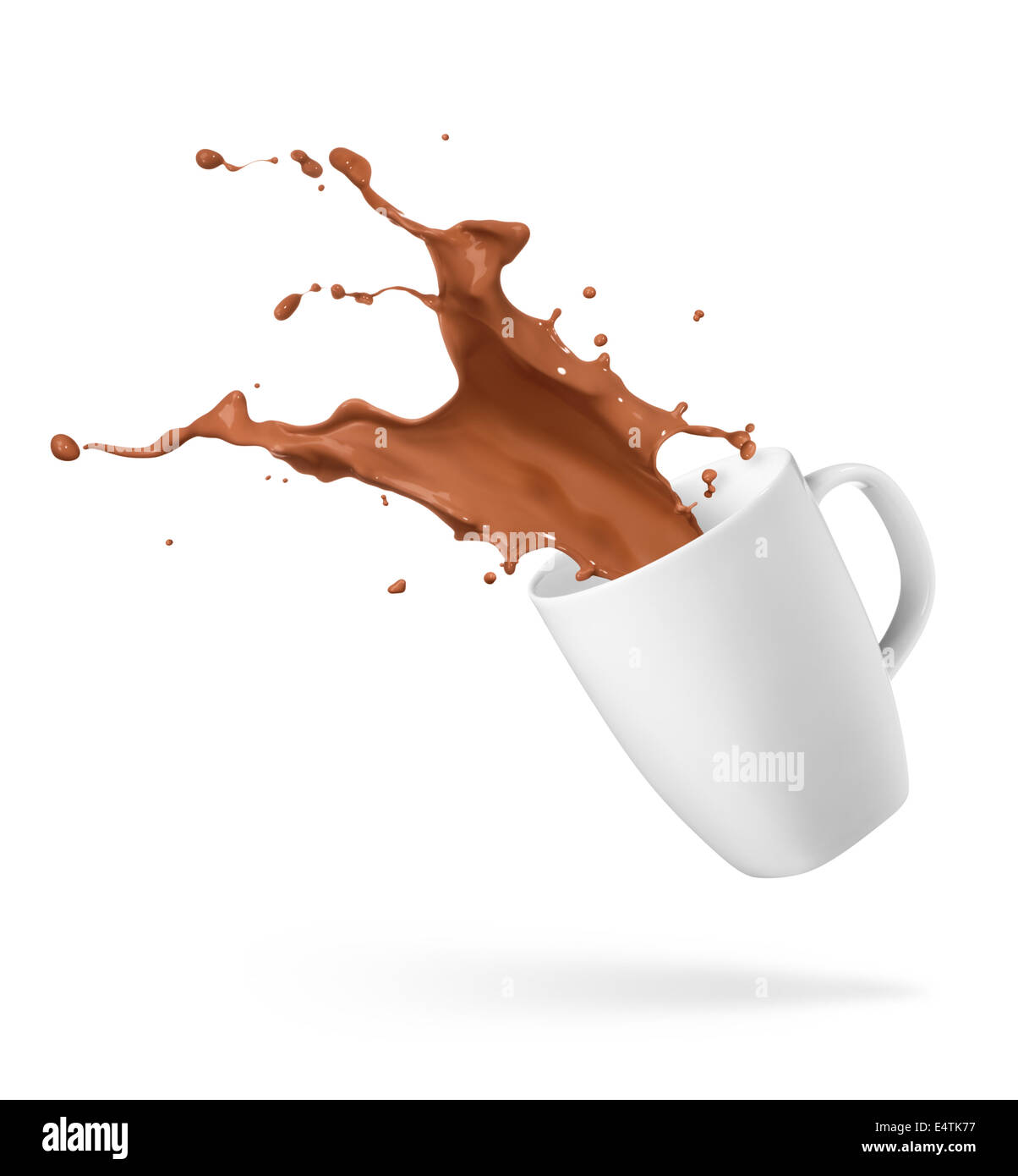 cup of spilling chocolate drink creating splash Stock Photo - Alamy