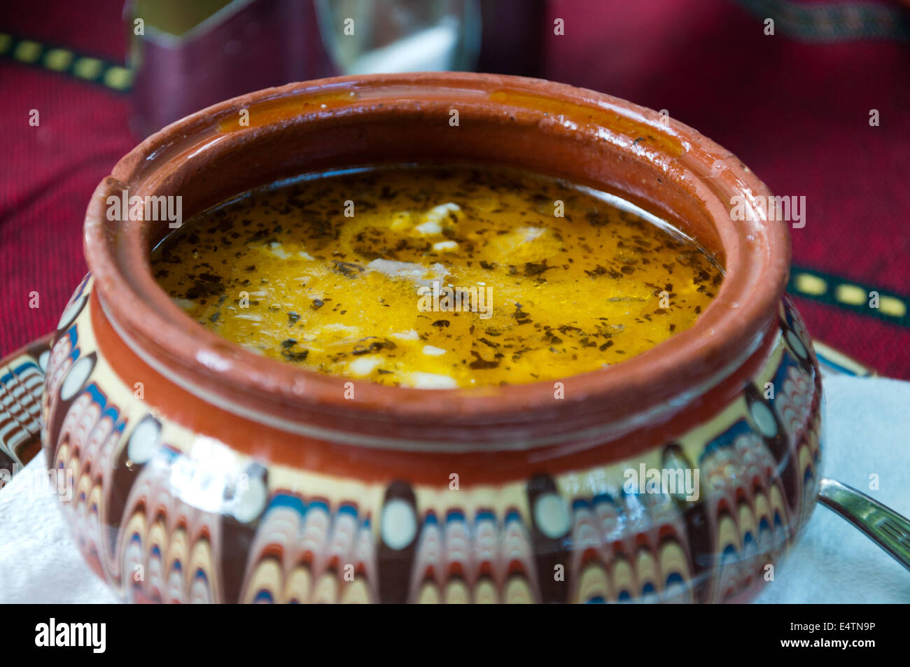 Bulgarian soup in high plate Stock Photo