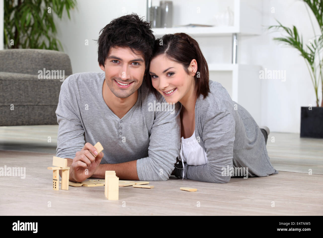 Playing the dominos Stock Photo