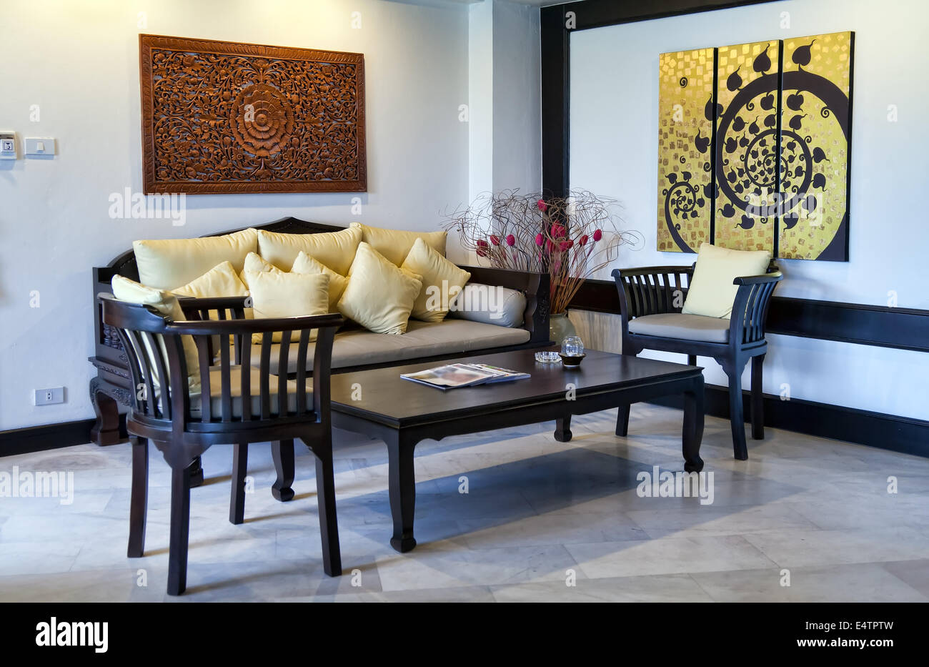 coffee table in a hotel room Stock Photo Alamy