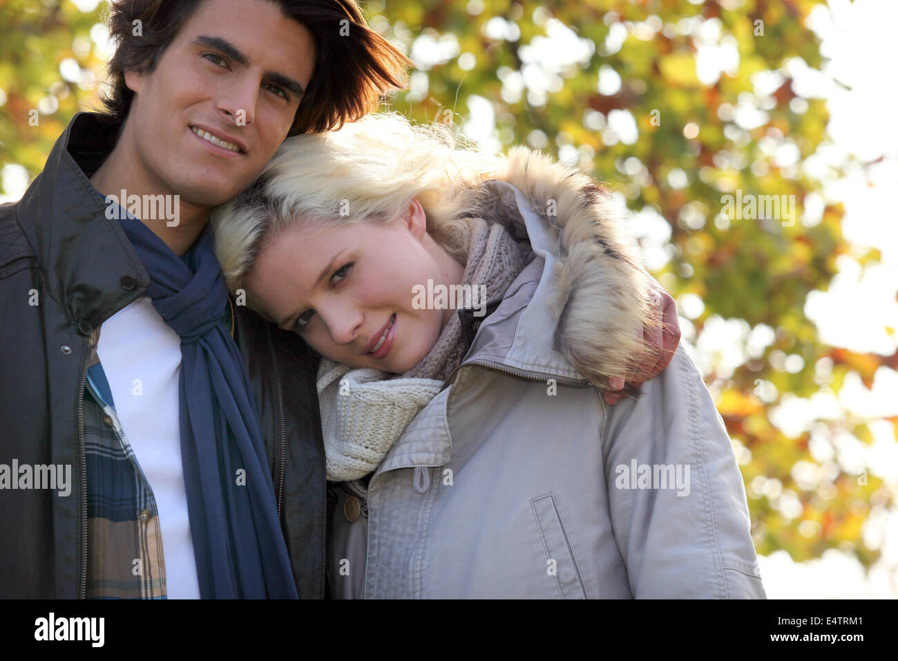 portrait of a couple in woods Stock Photo - Alamy