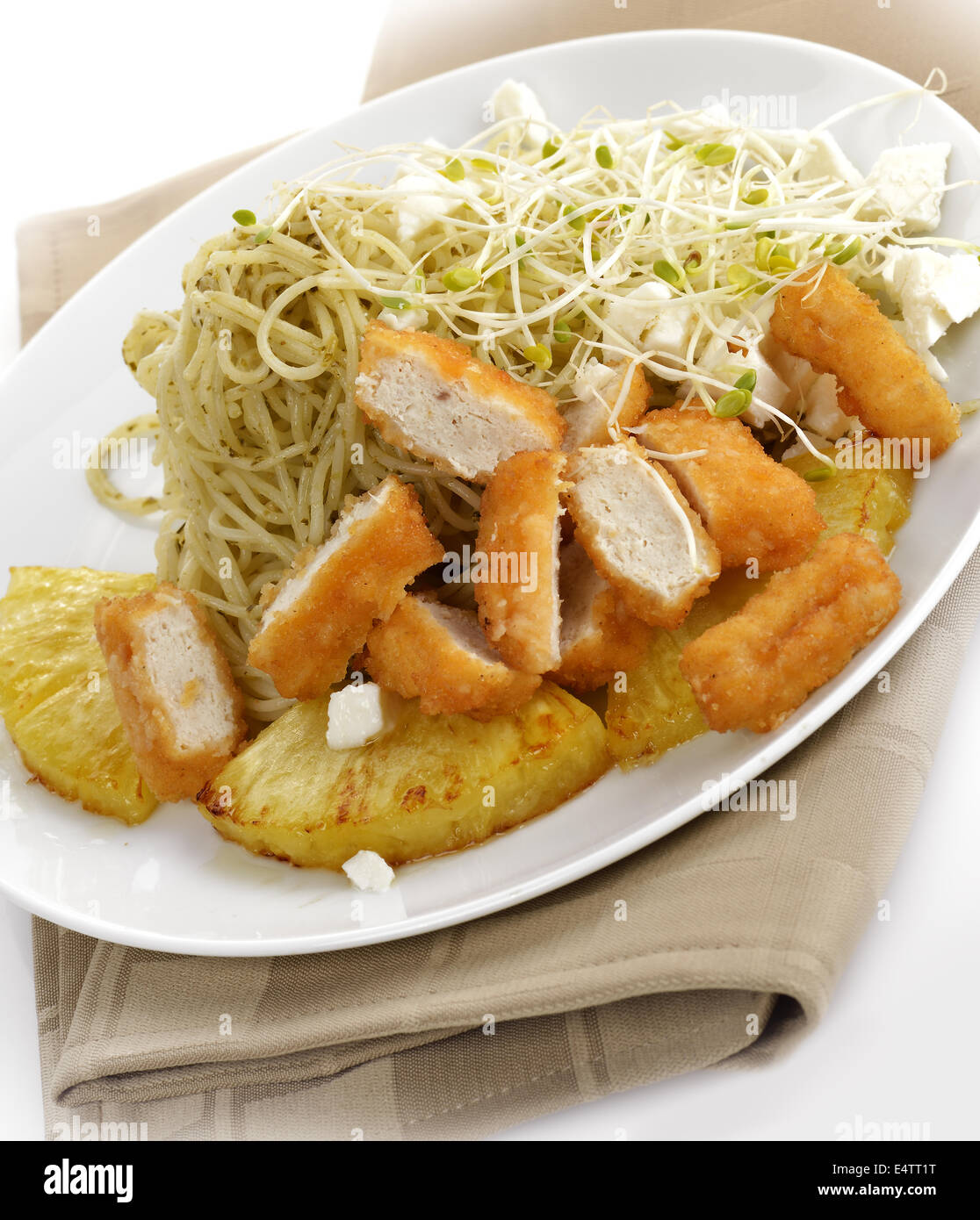 Chicken With Pasta Stock Photo - Alamy