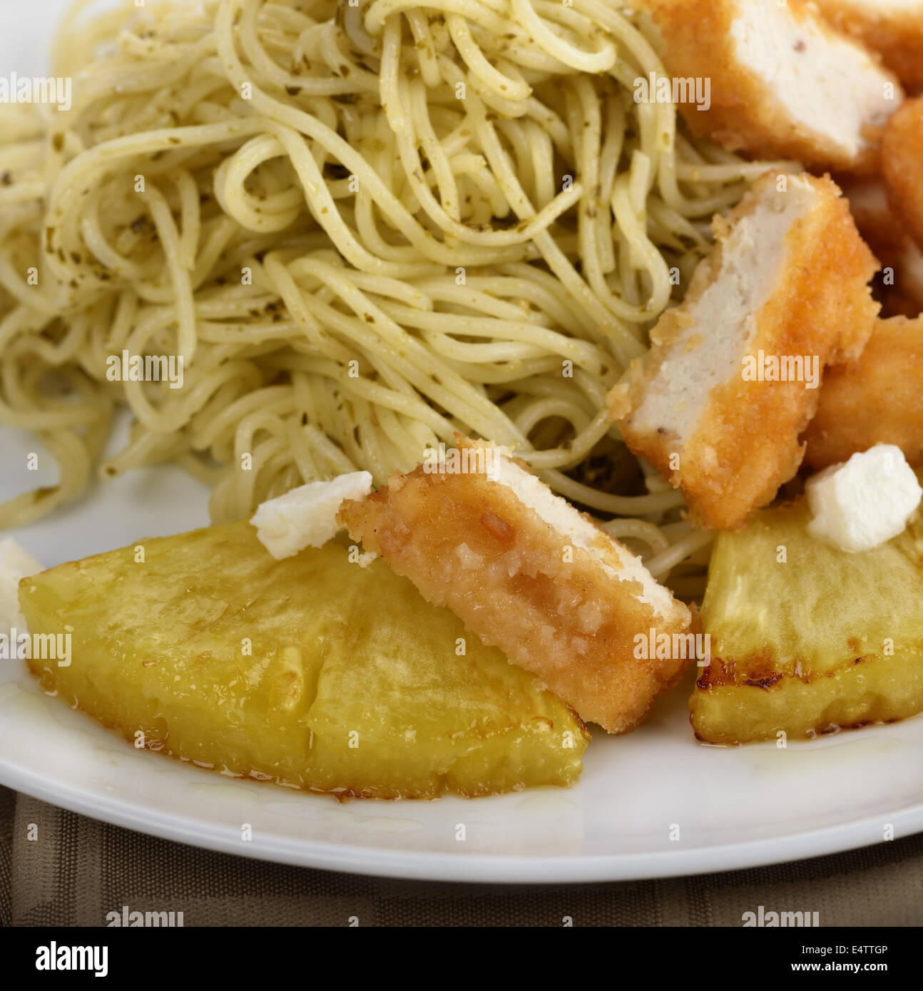 Chicken With Pasta Stock Photo - Alamy