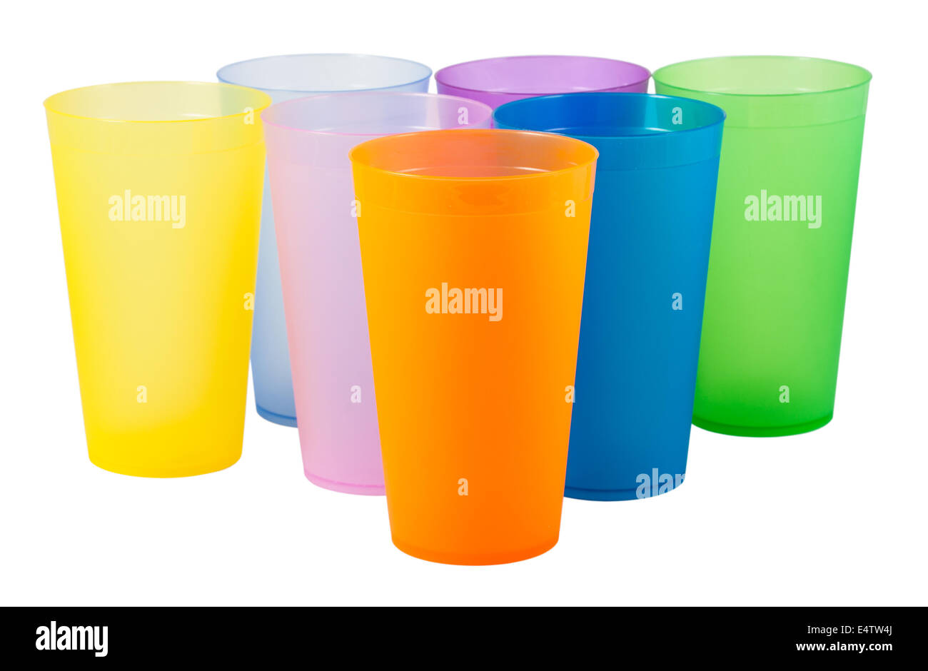 Plastic cups of various color Stock Photo Alamy