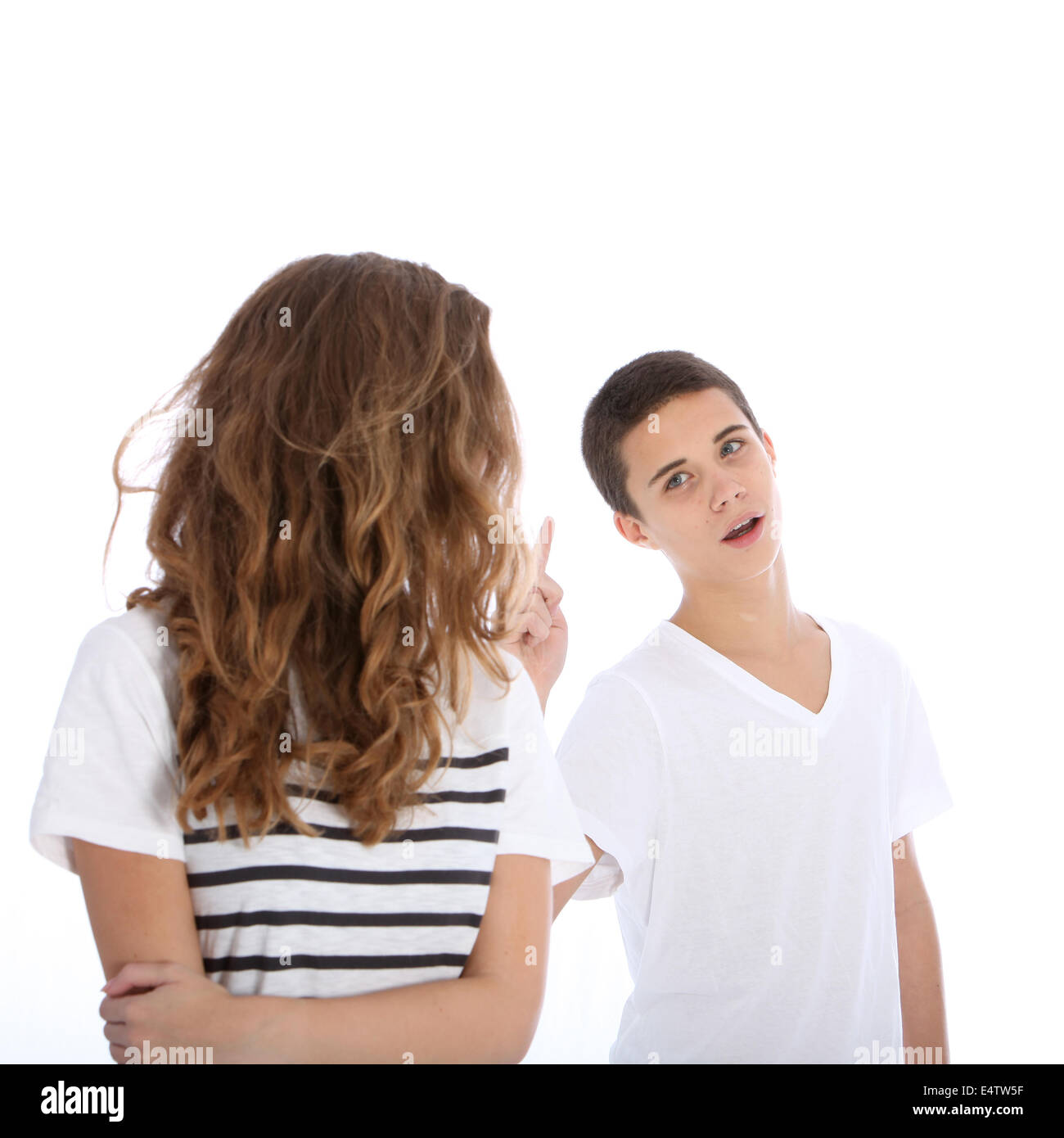 Sibling rivalry and jealousy Stock Photo