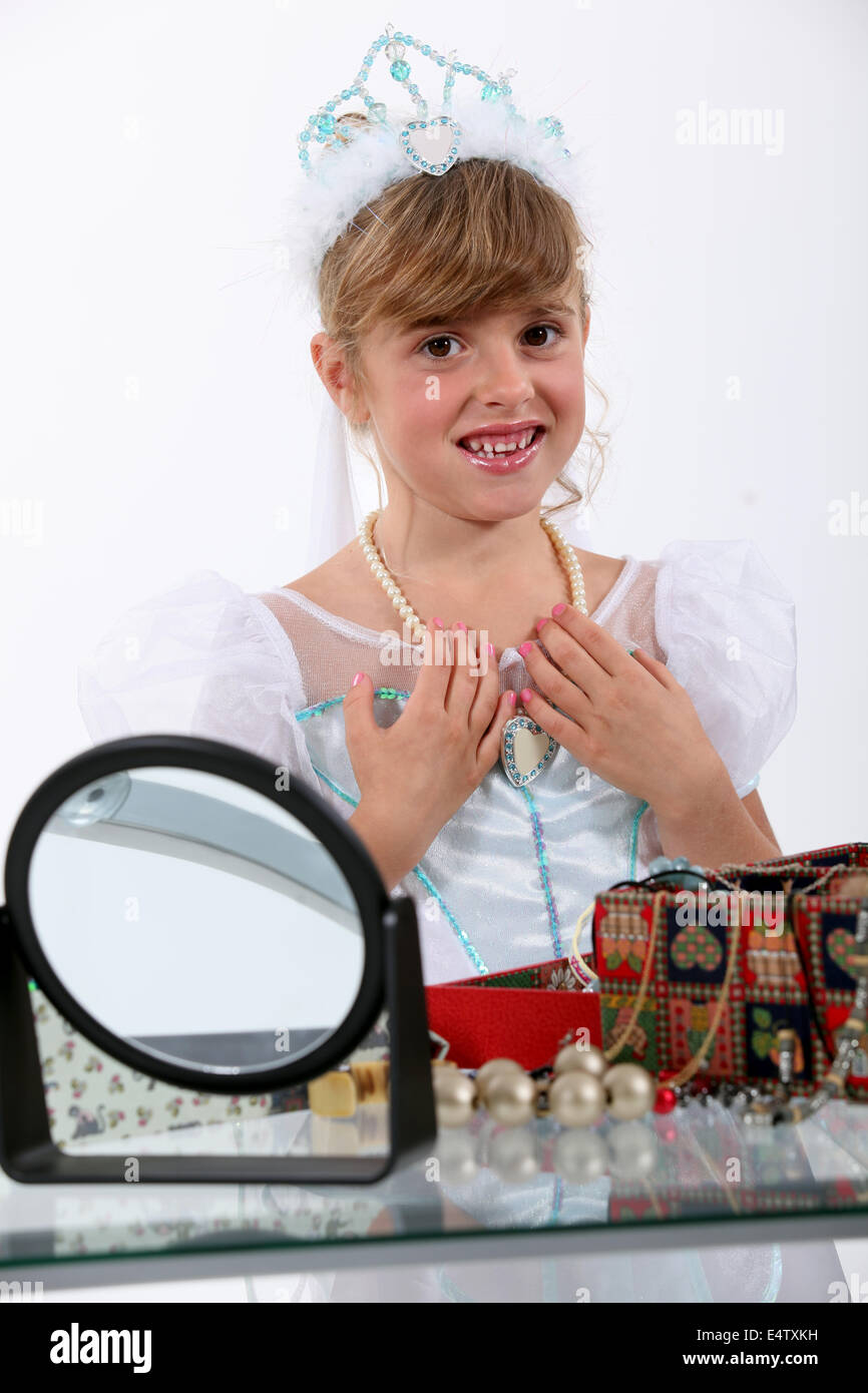 little girl dressed as princess Stock Photo - Alamy