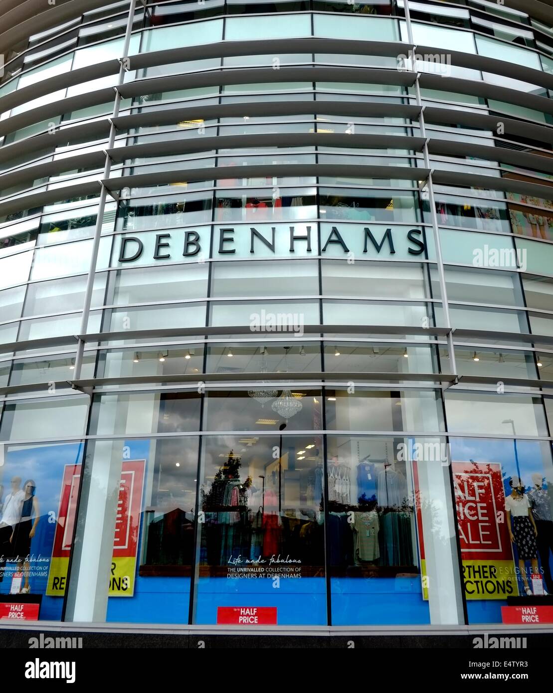 Debenhams glass front department store Derby England uk Stock Photo Alamy