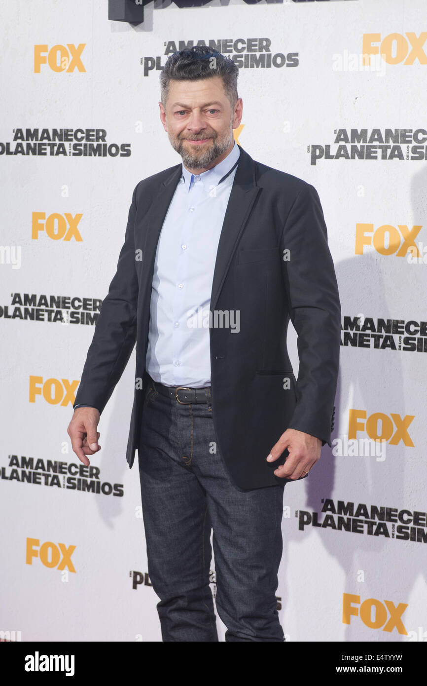 July 16, 2014 - Madrid, Spain - Actor Andy Serkis attends the 'Dawn of the Planet of the Apes' (Amanecer en el Planeta de los Simios) premiere at the Capitol cinema on July 16, 2014 in Madrid, Spain. (Photo by Oscar Gonzalez/NurPhoto) (Credit Image: © Oscar Gonzalez/NurPhoto/ZUMA Wire) Stock Photo