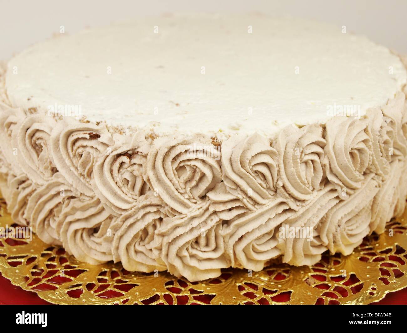 Chocolate cream layer cake Stock Photo Alamy