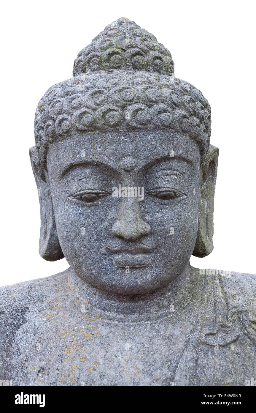 Stone head of Buddha. Stock Photo