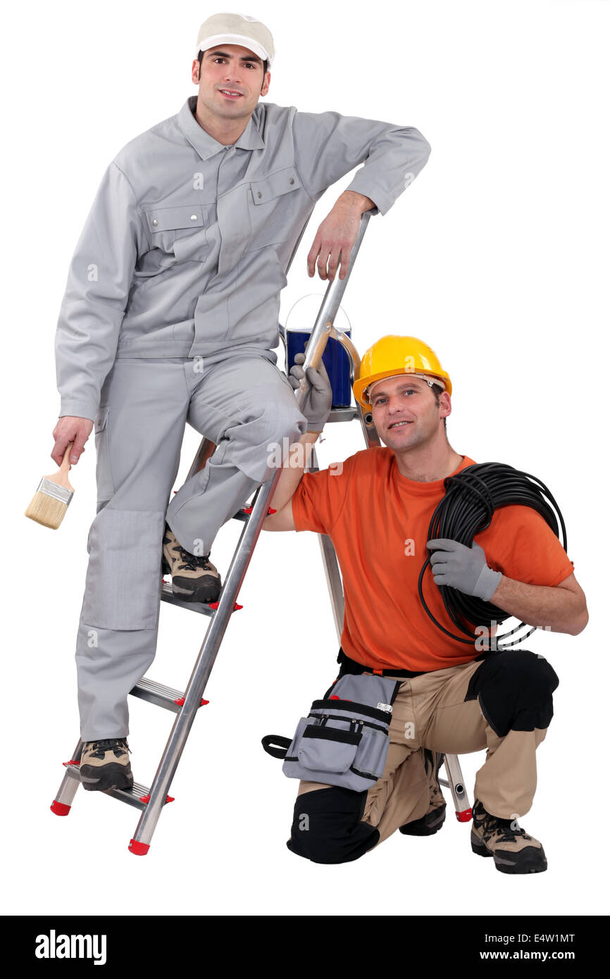 Painter and electrician Stock Photo